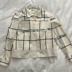 Tory Burch White and Blue Patterned Jacket
